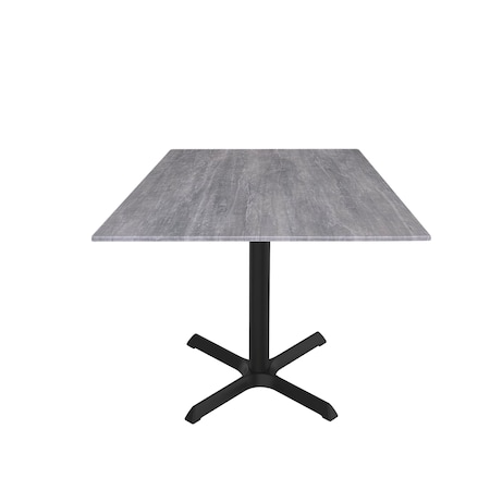 30 Tall OD211 Black Table Base W30x30 Foot And 36x36 Square Greystone Top,IndoorOutdoor